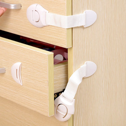 Adjustable Child Safety Cabinet and Drawer Locks with Secure Adhesive and Versatile Use for Home Safety, Pack of 10 Straps