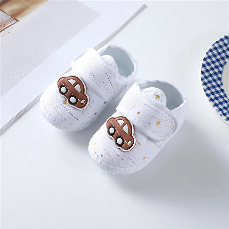 Adorable Baby First Walker Shoes with Cute Cartoon Decorations, Anti-Slip Sole, and Comfortable Fit for Infants and Toddlers