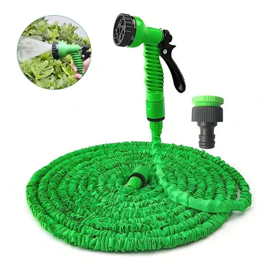 Expandable Garden Hose with Adjustable Spray Nozzle and Leak-Proof Connector