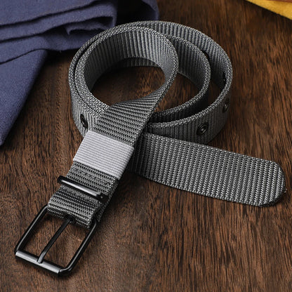 Men's Durable Woven Canvas Belt with Adjustable Metal Buckle in Multiple Styles