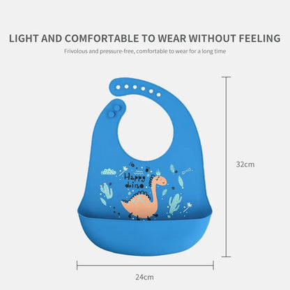 Waterproof Baby Bibs with Adjustable Closure and Cute Dinosaur Designs for Mealtime Protection and Easy Cleanup