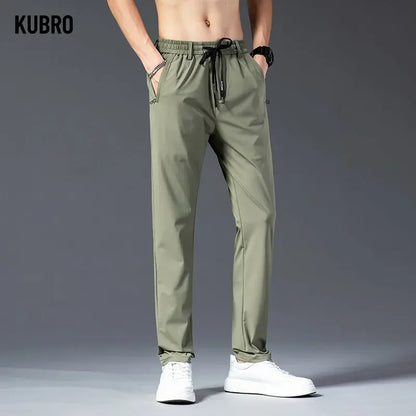 Breathable Water-Resistant Men's Jogger Pants with Elastic Waistband and Zipper Pockets