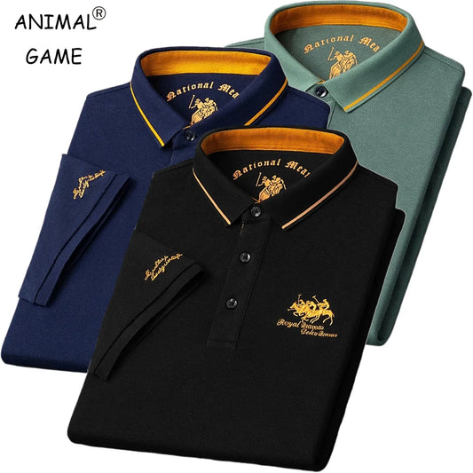 Premium Embroidered Polo Shirts with Gold Accents and National Logo