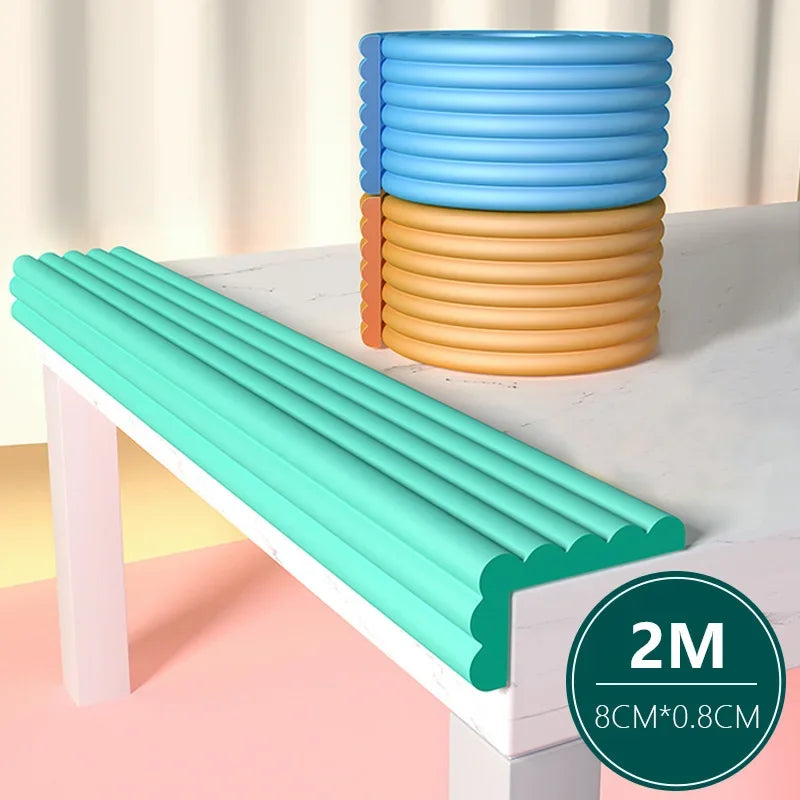 2-Meter Soft Foam Edge Protector for Child Safety with Easy-to-Install Adhesive Backing, Ideal for Furniture and Sharp Edges, 8*0.8 cm