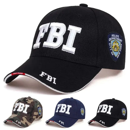 Embroidered FBI Baseball Cap with Police Department Patch and Adjustable Strap for Casual and Tactical Wear