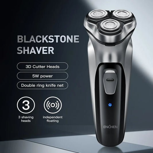 Electric Shaver with 3D Cutter Heads, Double Ring Blade Net, and Independent Floating Technology for Precision and Comfort in Shaving