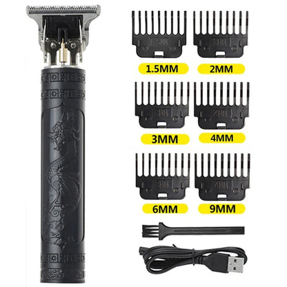 Professional Hair Trimmer with Dragon Design, Multiple Guide Combs, USB Charging, and Precision Blades for Detailed Haircuts and Styling