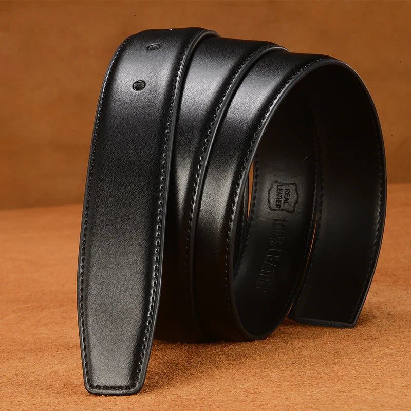 Premium Leather Belt Strap with Durable Stitching and Adjustable Hole Design