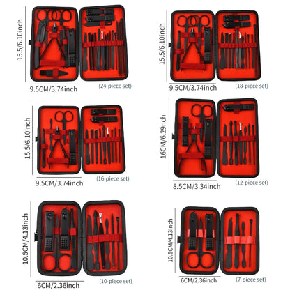 24-Piece Professional Manicure and Pedicure Set with Precision Grooming Tools for Comprehensive Nail Care