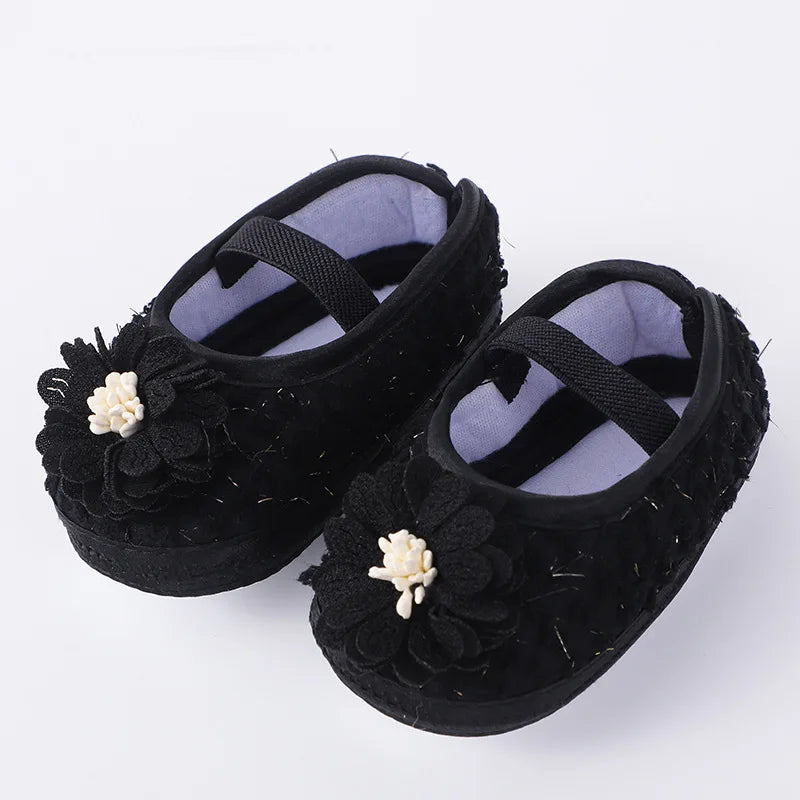 Soft Baby Mary Jane Flats with Large Bow Detail and Elastic Strap for Secure Fit