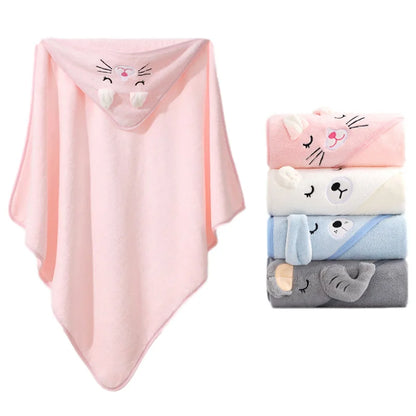 Hooded Baby Bath Towels with Adorable Animal Designs and Soft, Absorbent Material for Newborns and Toddlers