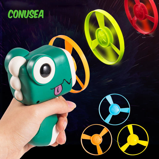 Handheld Animal-Themed Toy Launcher with Spinning Discs for Kids' Outdoor Fun and Physical Activity