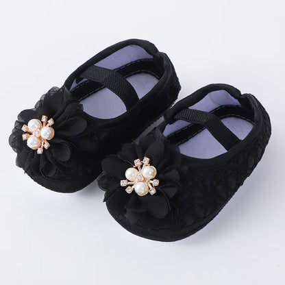 Soft Baby Mary Jane Flats with Large Bow Detail and Elastic Strap for Secure Fit