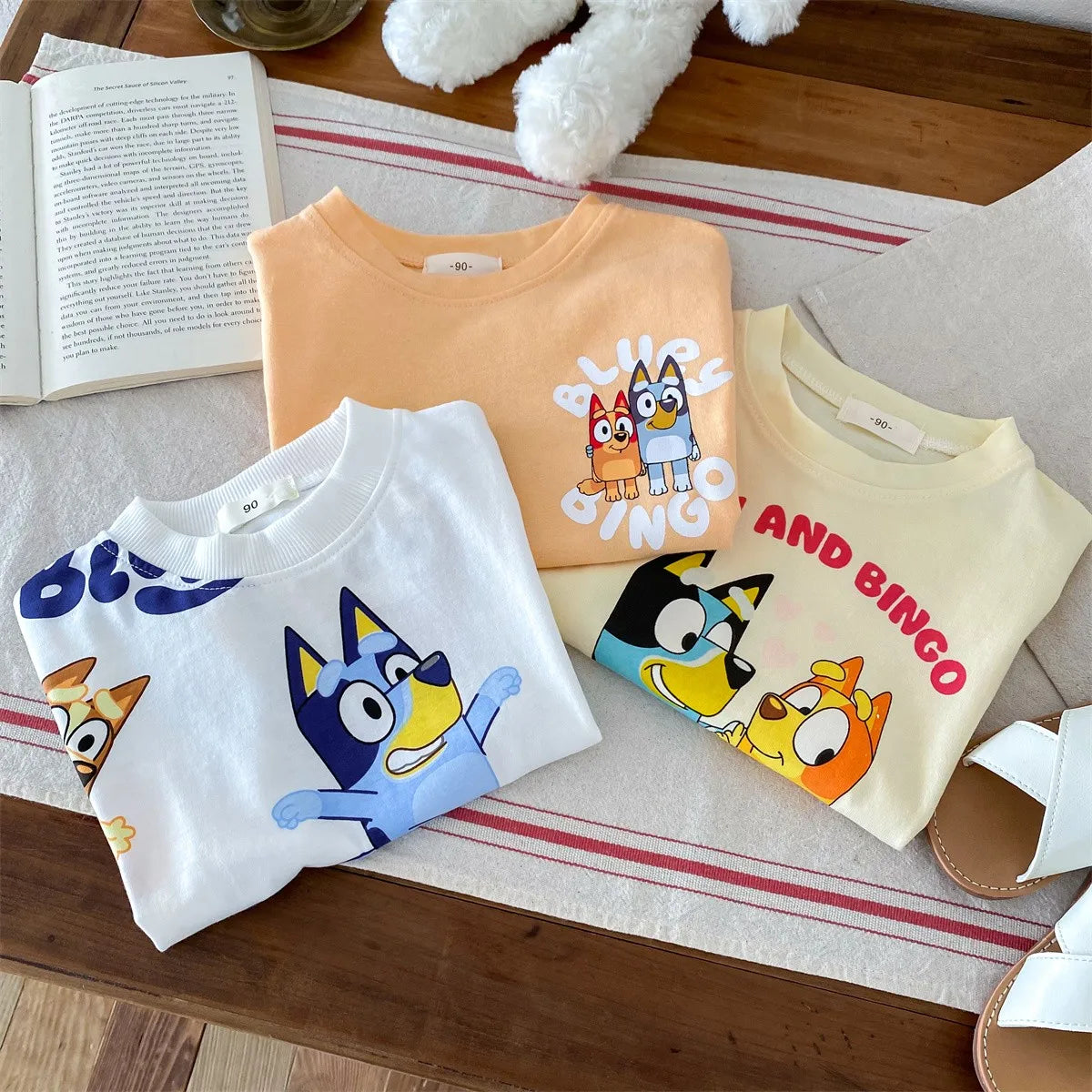 Adorable Cartoon Character T-Shirts for Kids – Featuring Playful Bluey and Bingo Designs