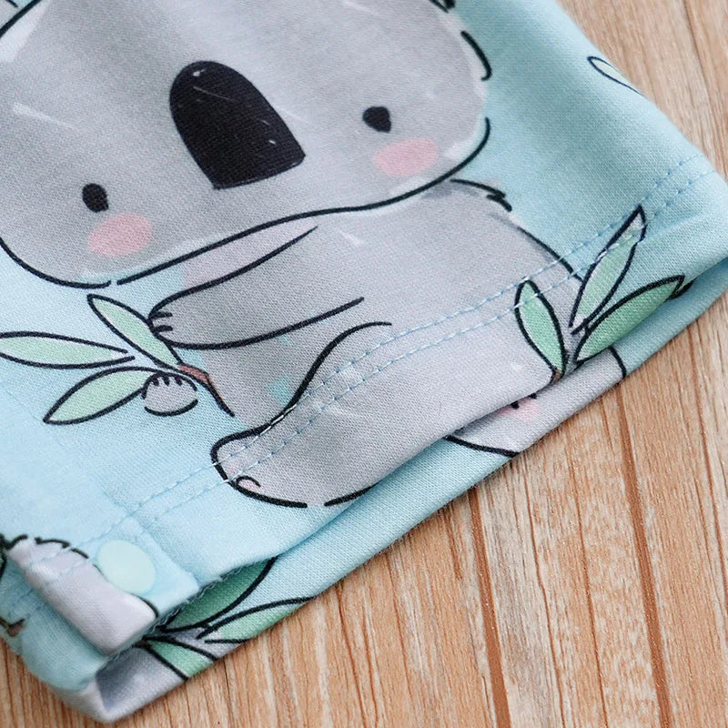 Cute Koala Print Baby Romper Set with T-Shirt - Soft Cotton Material - Ideal for Newborns and Infants - Perfect for Casual Wear