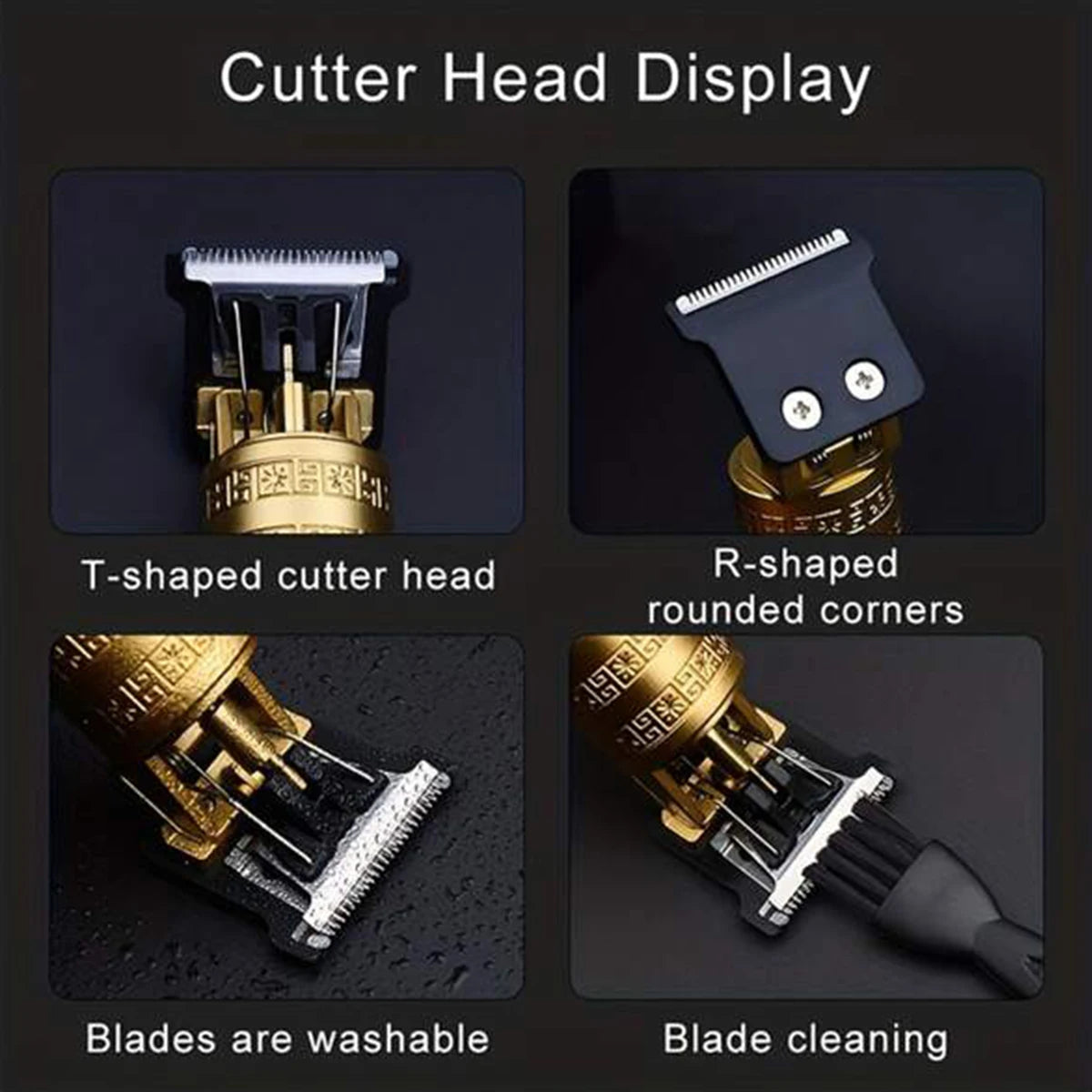 T9 Hair Clipper with Intricate Engraved Design, Washable Blade, and Easy-to-Clean Round Cutter Head for Professional Hair Grooming and Styling