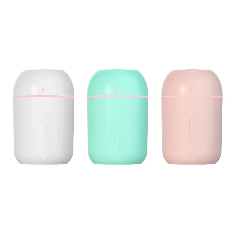 Compact Ultrasonic Humidifier with 330ML Capacity and LED Night Light for Comfortable Sleep and Relaxing Atmosphere