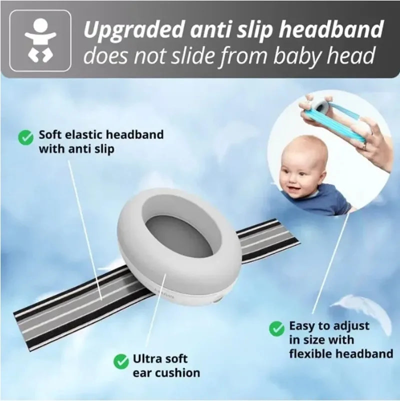 Comfortable Baby Hearing Protection Earmuffs with Adjustable Headband, Perfect for Noise Reduction and Ear Safety, Ideal for Newborns and Infants, Comes with a Convenient Storage Bag