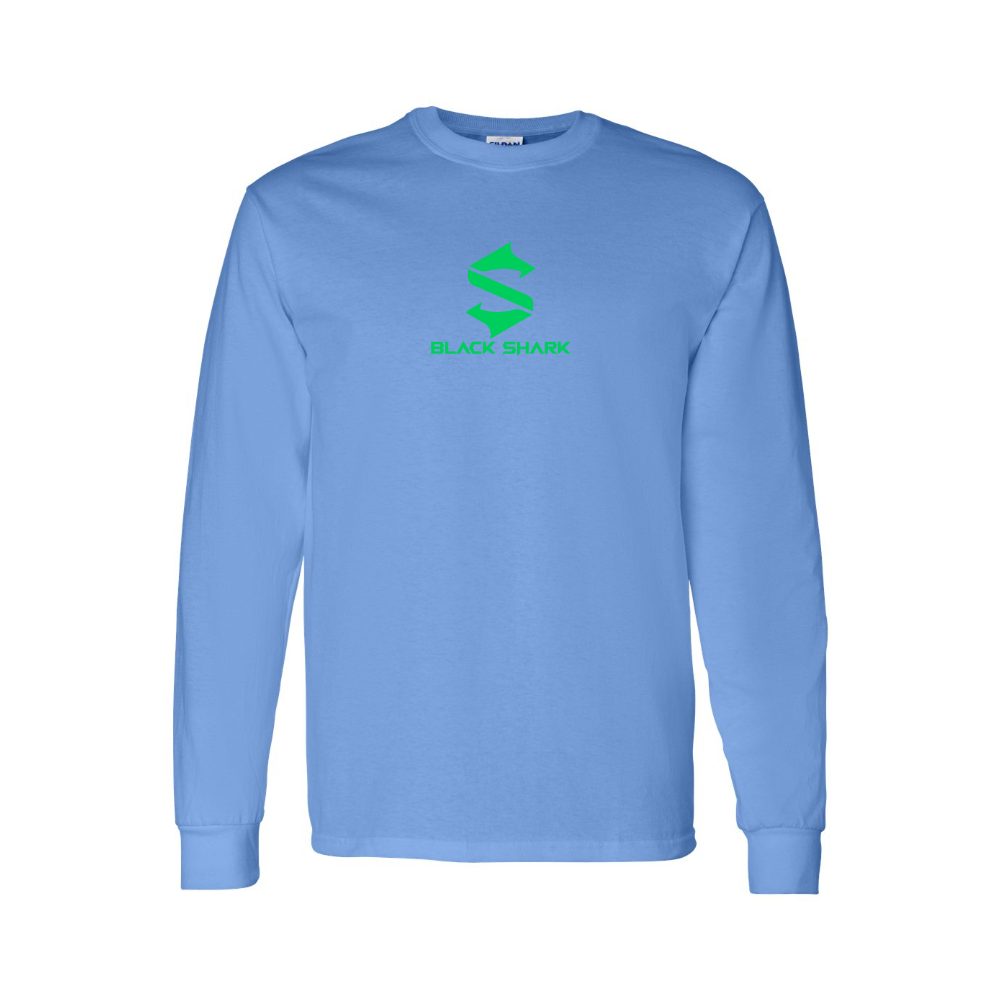 Men's Black Shark Logo Long Sleeve T-Shirt