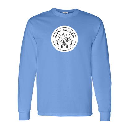 Men's Happy Mammoth Logo Cotton Long Sleeve T-Shirt
