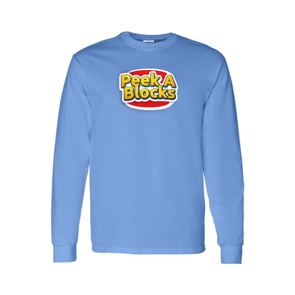 Youth Peek A Blocks Logo Cotton Long Sleeve T-Shirt