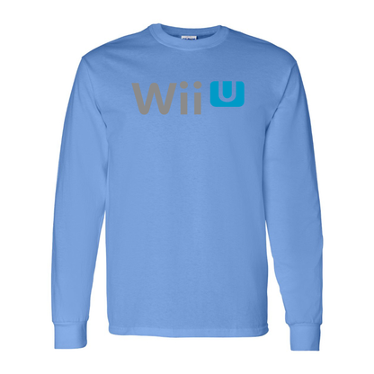 Men's Wii-U Logo Cotton Long Sleeve T-Shirt
