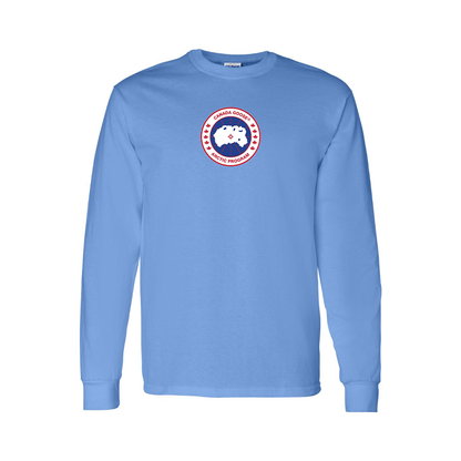 Youth Canada Goose Logo Cotton Long Sleeve T-Shirt