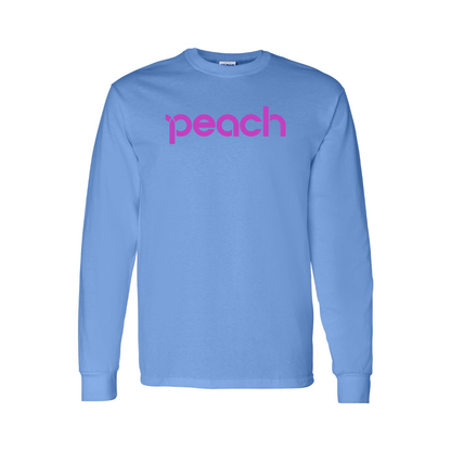 Youth Peach Aviation Logo Cotton Long Sleeve T-Shirt