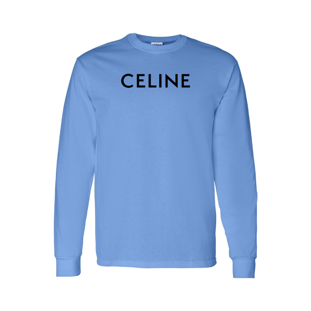 Youth Celine Logo Cotton Long Sleeve T-Shirt