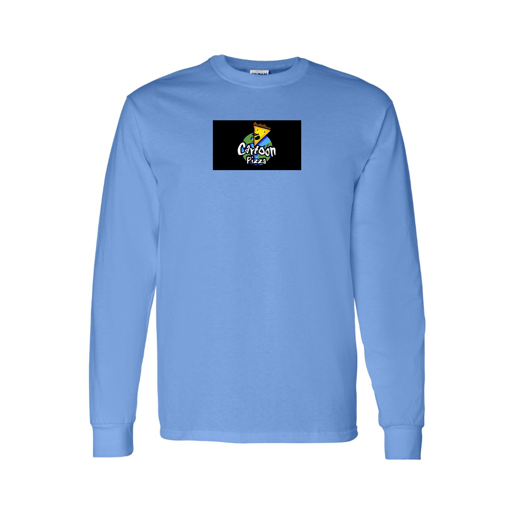 Youth Cartoon Pizza Logo Cotton Long Sleeve T-Shirt