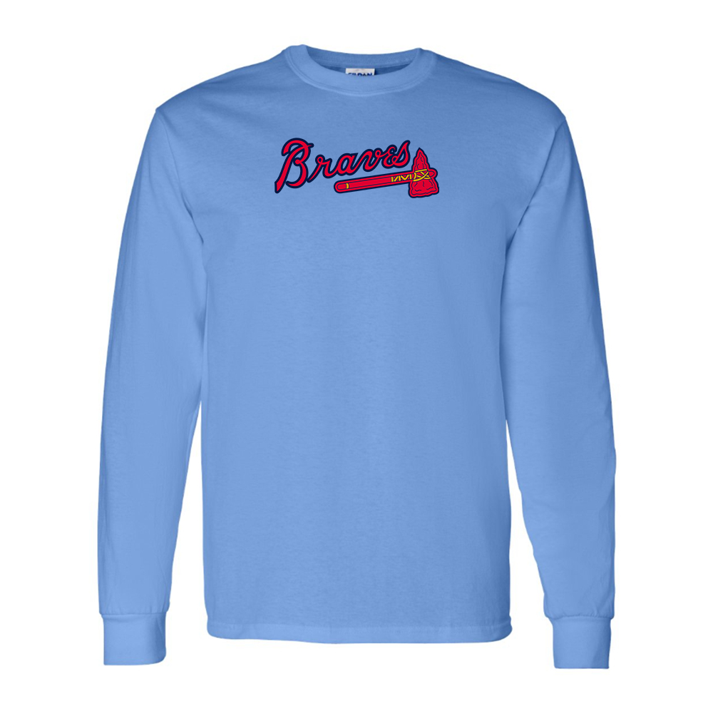 Youth Atlanta Braves Logo Cotton Long Sleeve T-Shirt