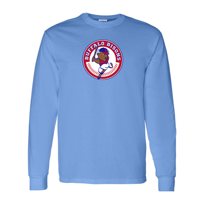 Men's Buffalo Bisons Logo Cotton Long Sleeve T-Shirt