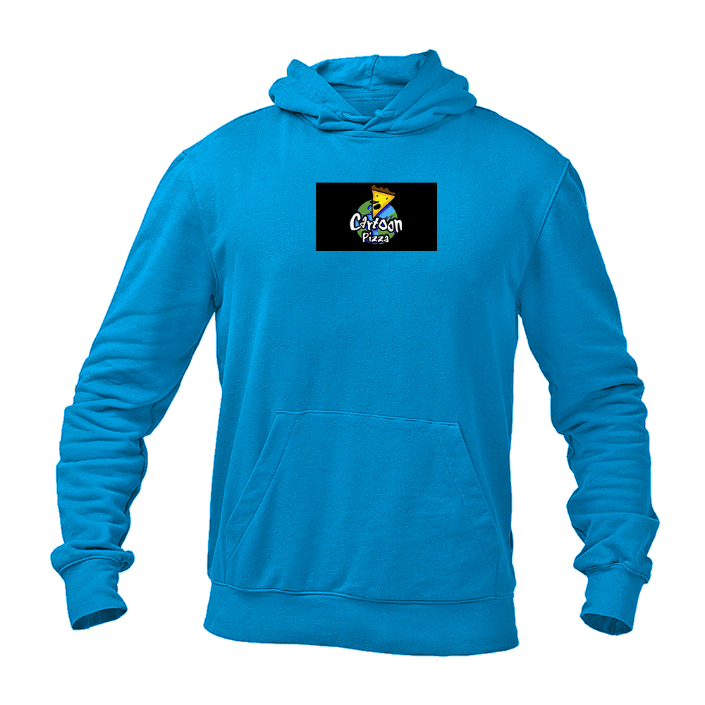 Men's Cartoon Pizza Logo Pullover Hoodie