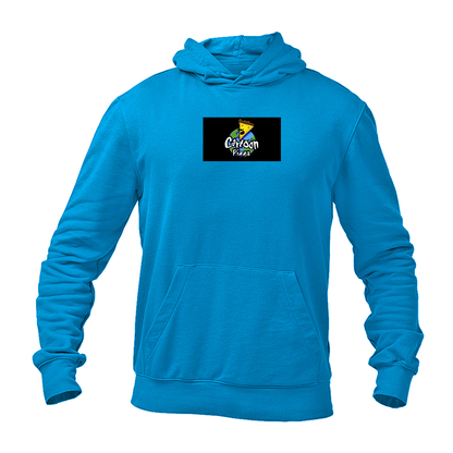 Men's Cartoon Pizza Logo Pullover Hoodie