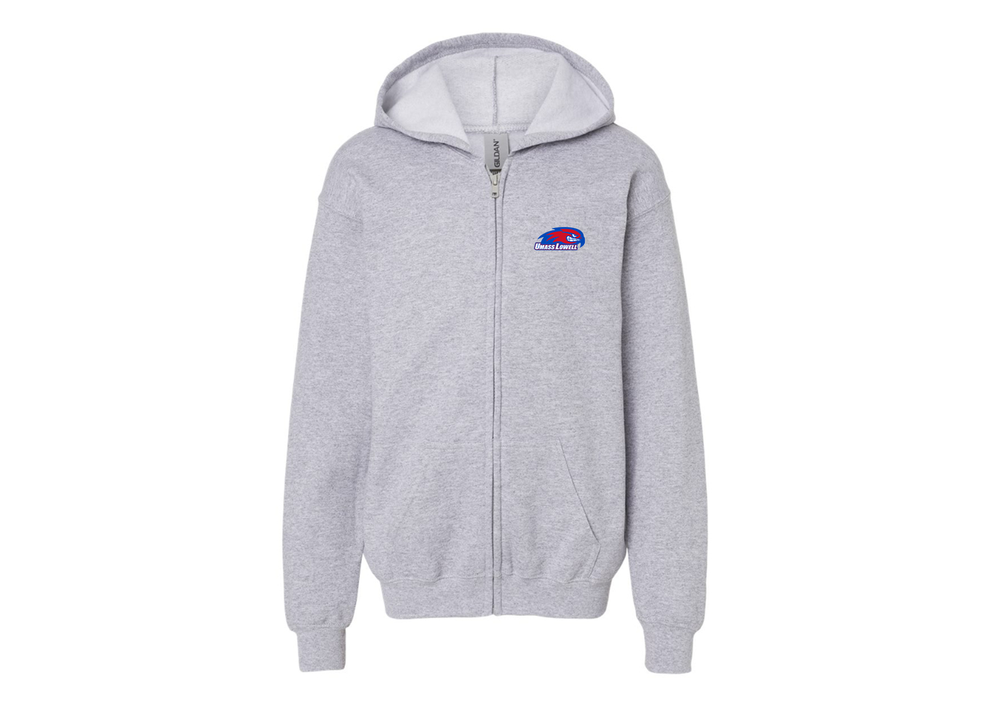 Gildan Heavy Blend Youth UMass Lowell River Hawks Full Zip Hooded Sweatshirt