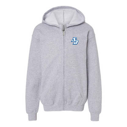 Gildan Heavy Blend Youth San Diego Toreros Logo Full Zip Hooded Sweatshirt