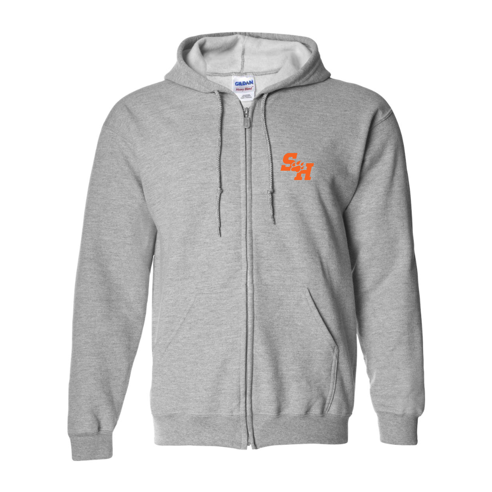 Men's Sam Houston State Bearkats Logo Gildan  Heavy Blend Full Zip Hooded Sweatshirt