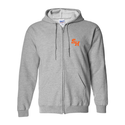 Men's Sam Houston State Bearkats Logo Gildan  Heavy Blend Full Zip Hooded Sweatshirt