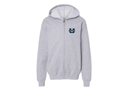 Gildan Heavy Blend Youth Utah State Aggies Full Zip Hooded Sweatshirt