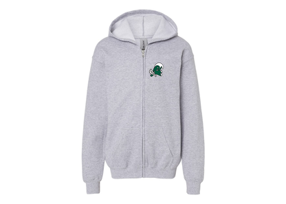 Gildan Heavy Blend Youth Tulane Green Wave Full Zip Hooded Sweatshirt