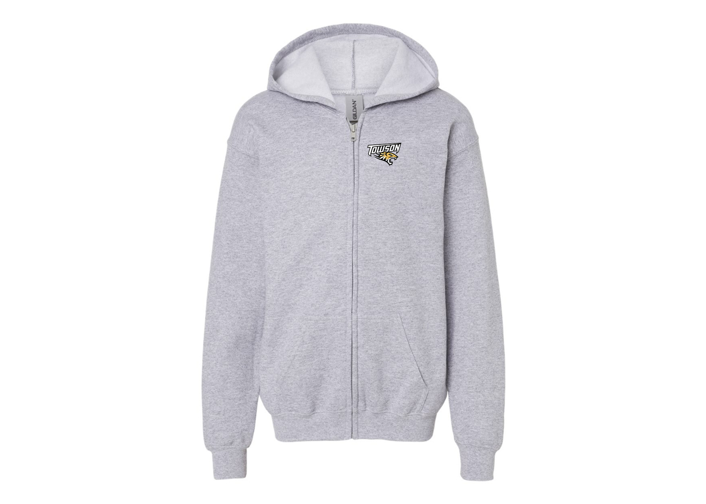 Gildan Heavy Blend Youth Towson Tigers Full Zip Hooded Sweatshirt