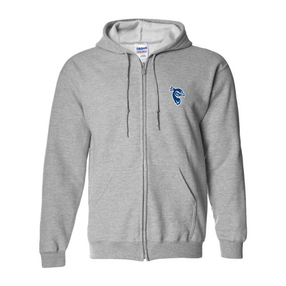 Men's Saint Peters Peacocks Logo Gildan  Heavy Blend Full Zip Hooded Sweatshirt
