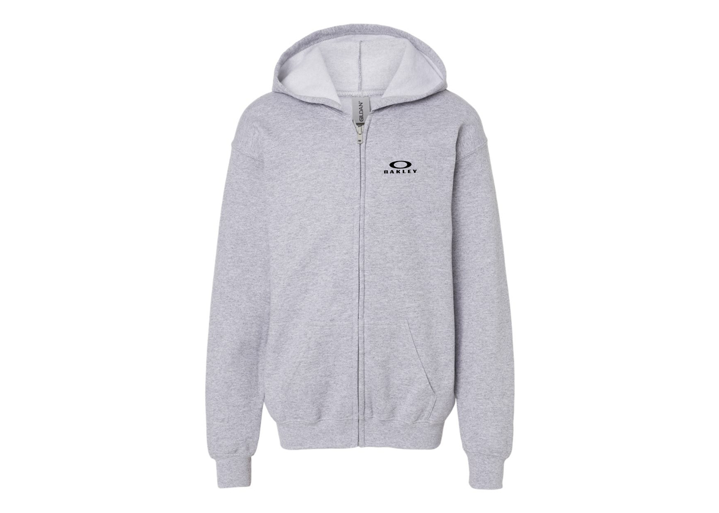 Gildan Heavy Blend Youth Oakley Logo Full Zip Hooded Sweatshirt