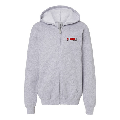 Gildan Heavy Blend Youth Seattle Redhawks Logo Full Zip Hooded Sweatshirt