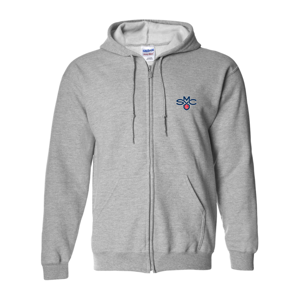 Men's Saint Marys Gaels Logo Gildan  Heavy Blend Full Zip Hooded Sweatshirt
