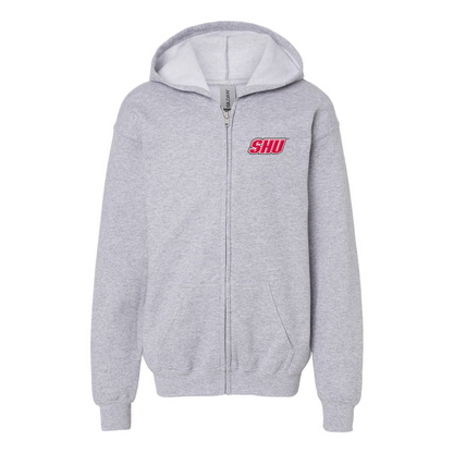 Gildan Heavy Blend Youth Sacred Heart Pioneers Logo Full Zip Hooded Sweatshirt