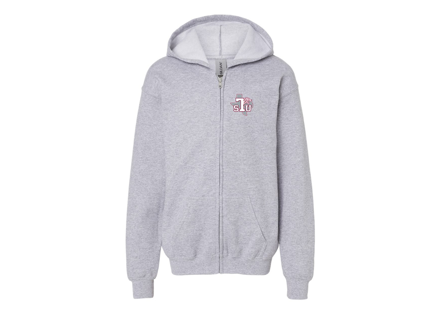Gildan Heavy Blend Youth Texas Southern Tigers Full Zip Hooded Sweatshirt