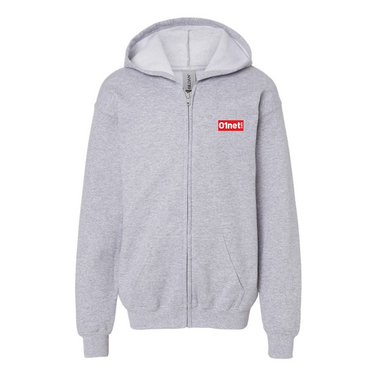 Gildan Heavy Blend Youth 01net Logo Full Zip Hooded Sweatshirt