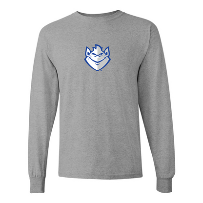 Men's Saint Louis Billikens Logo Gildan Heavy Cotton Long Sleeve T-Shirt