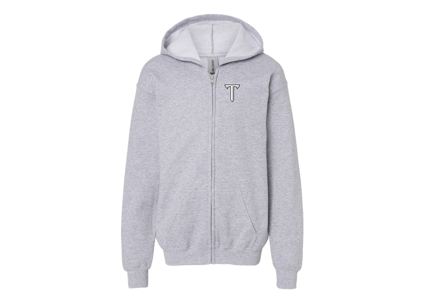 Gildan Heavy Blend Youth Troy Trojans Full Zip Hooded Sweatshirt
